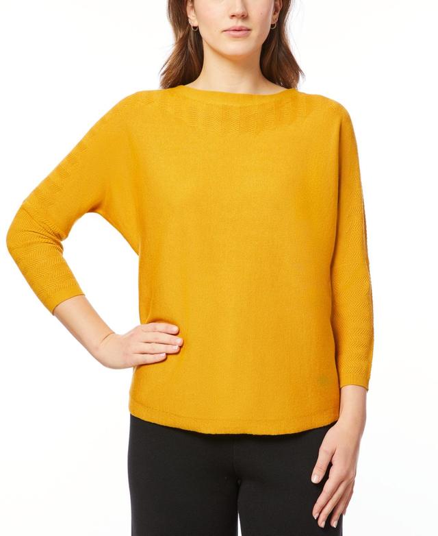 Melissa Paige Womens Boat-Neck Chevron-Stitch Dolman-Sleeve Sweater Product Image