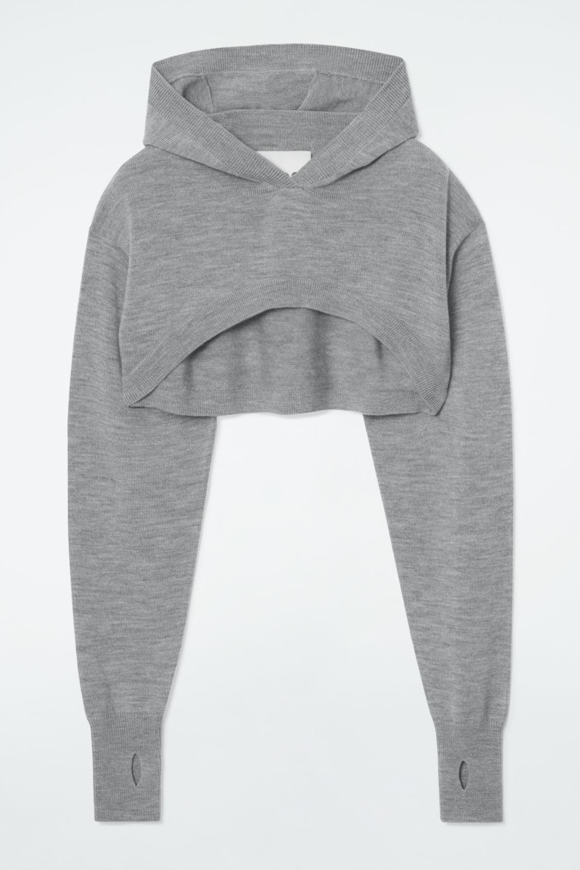 CROPPED WOOL HOODIE Product Image