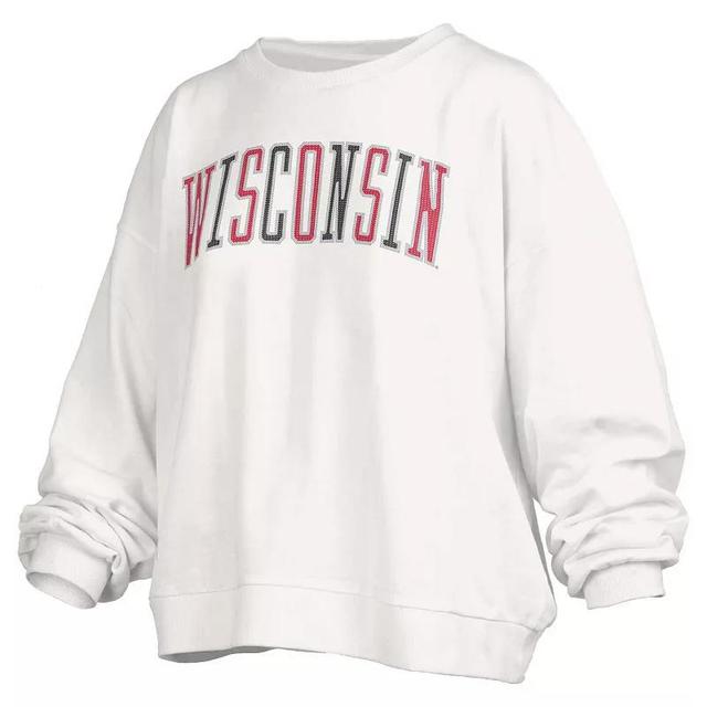 Womens Pressbox Wisconsin Badgers Janise Waist Length Oversized Pullover Sweatshirt Product Image