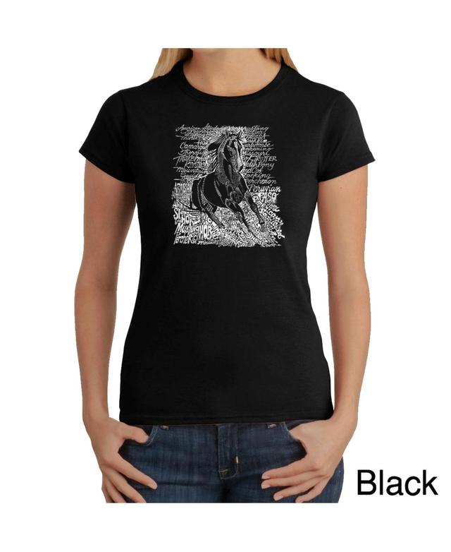 Womens Word Art T-Shirt - Popular Horse Breeds Product Image