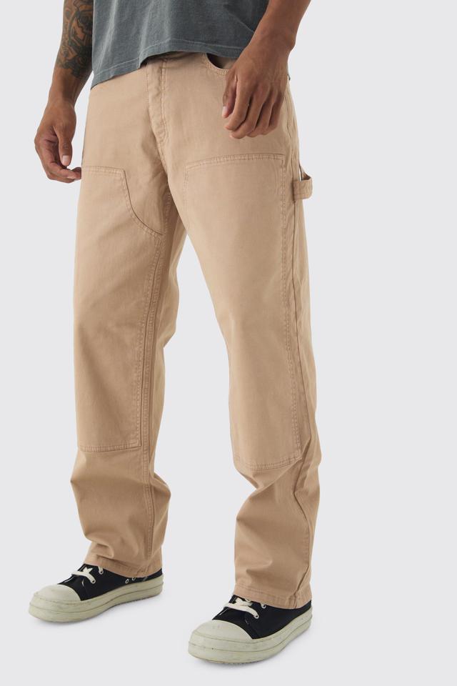 Relaxed Twill Overdye Carpenter Pants | boohooMAN USA Product Image