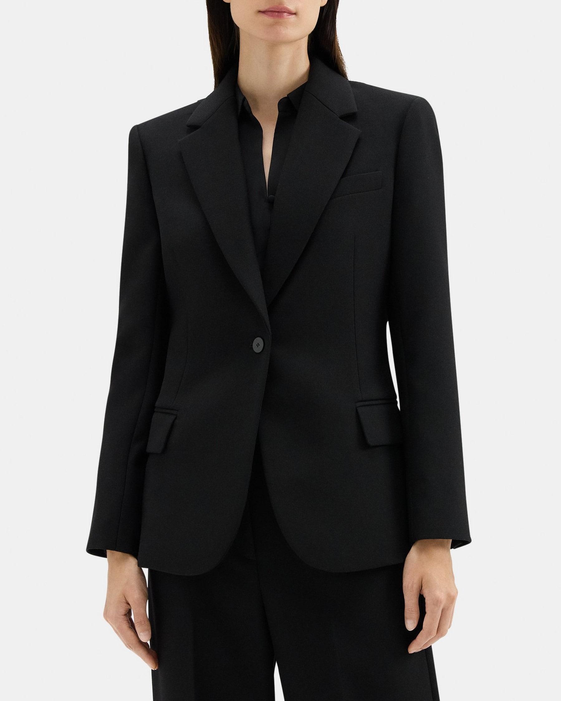 Fitted Blazer in Wool-Blend Twill Product Image