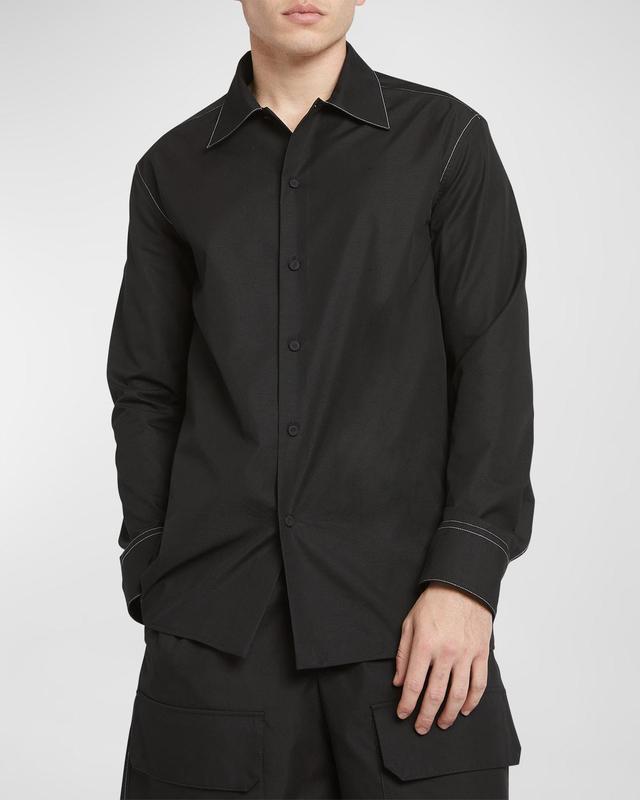 Mens Contrast-Stitch Dress Shirt Product Image