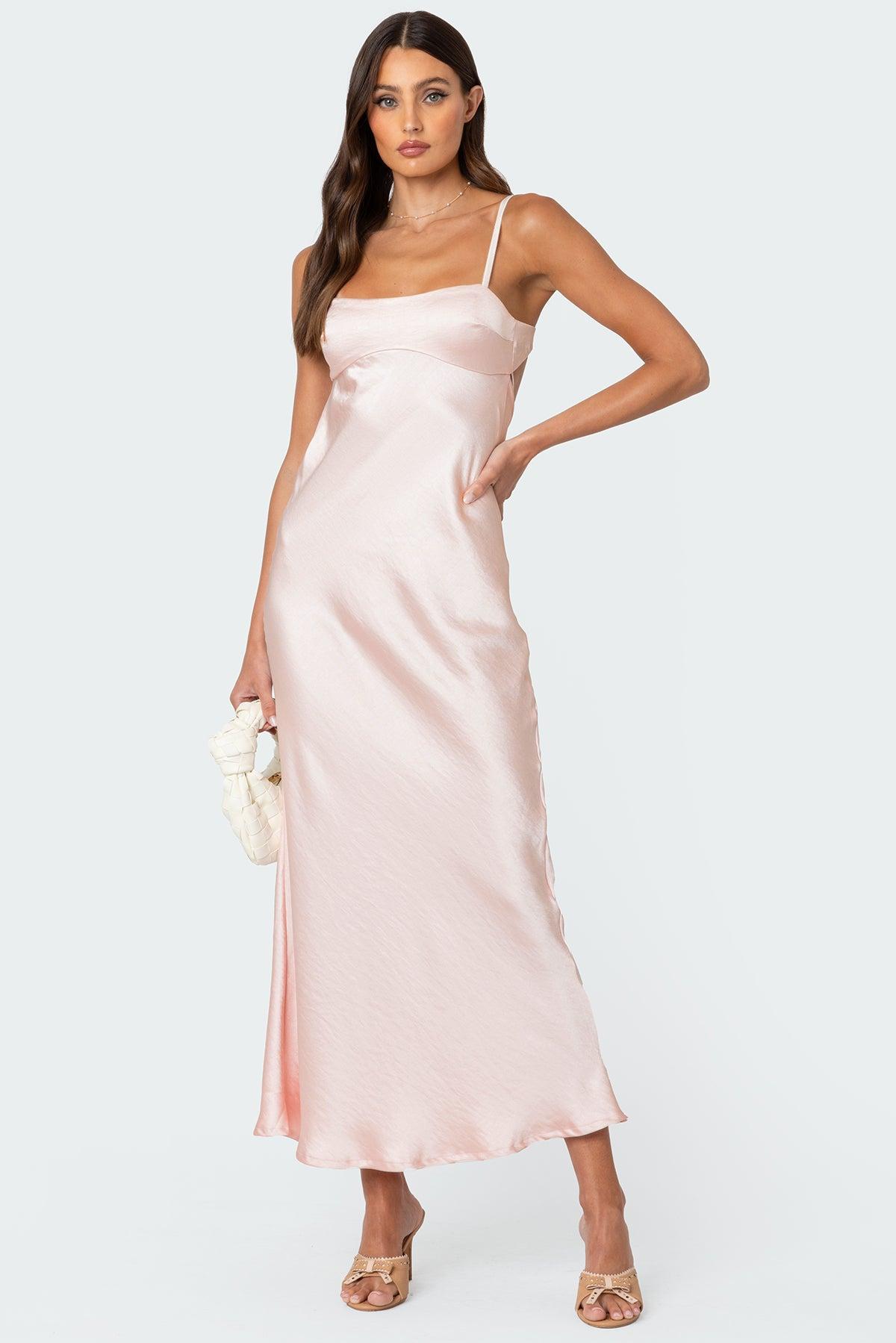 Vienna Open Back Satin Maxi Dress Product Image