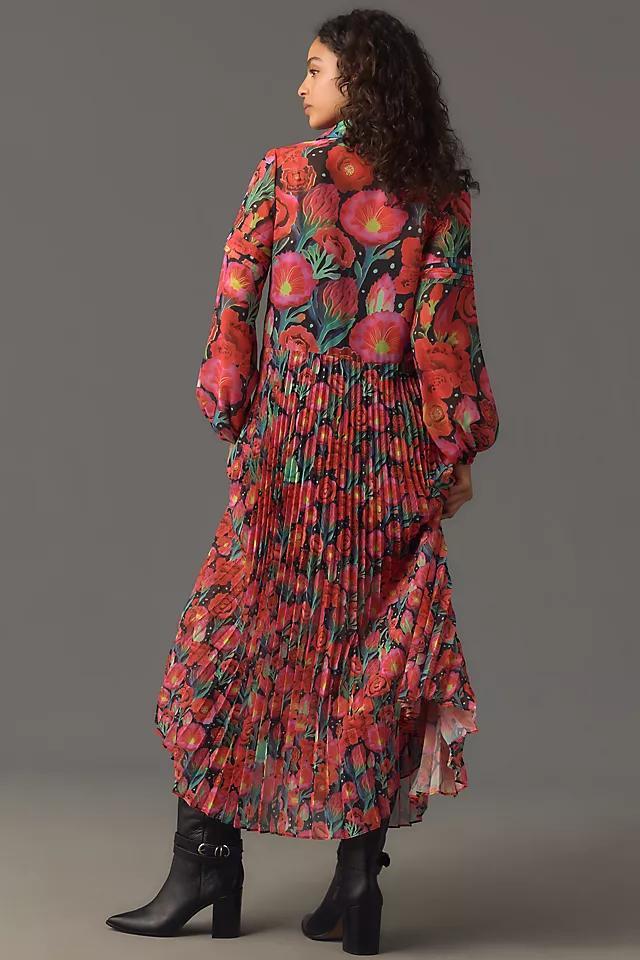 Farm Rio x Anthropologie Pleated Drop-Waist Maxi Dress Product Image