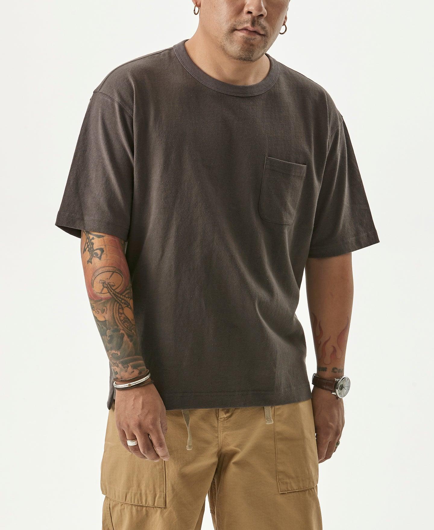 9.8 oz Cotton Classic Pocket T-Shirt - Dark Gray Product Image