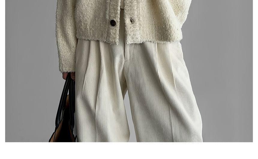 Collar Plain Button Up Oversized Cardigan Product Image