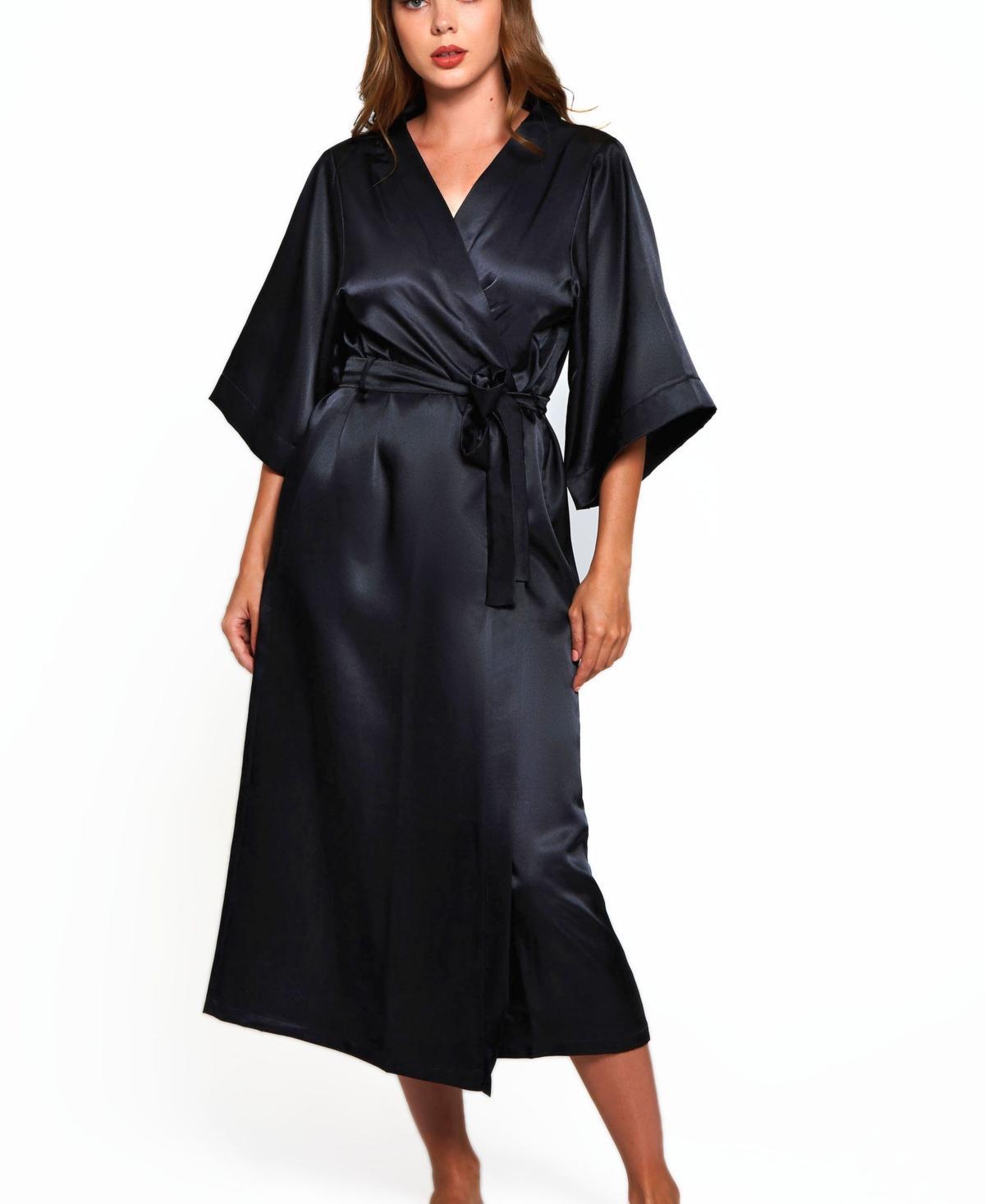 Womens Victoria Satin 3/4 Sleeve Long Robe Product Image