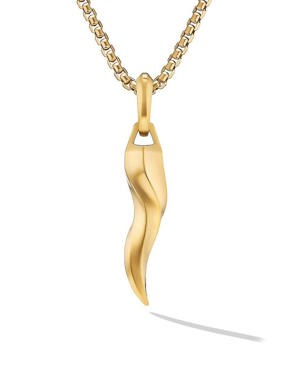 Mens Cornicello Amulet in 18K Yellow Gold, 30MM Product Image