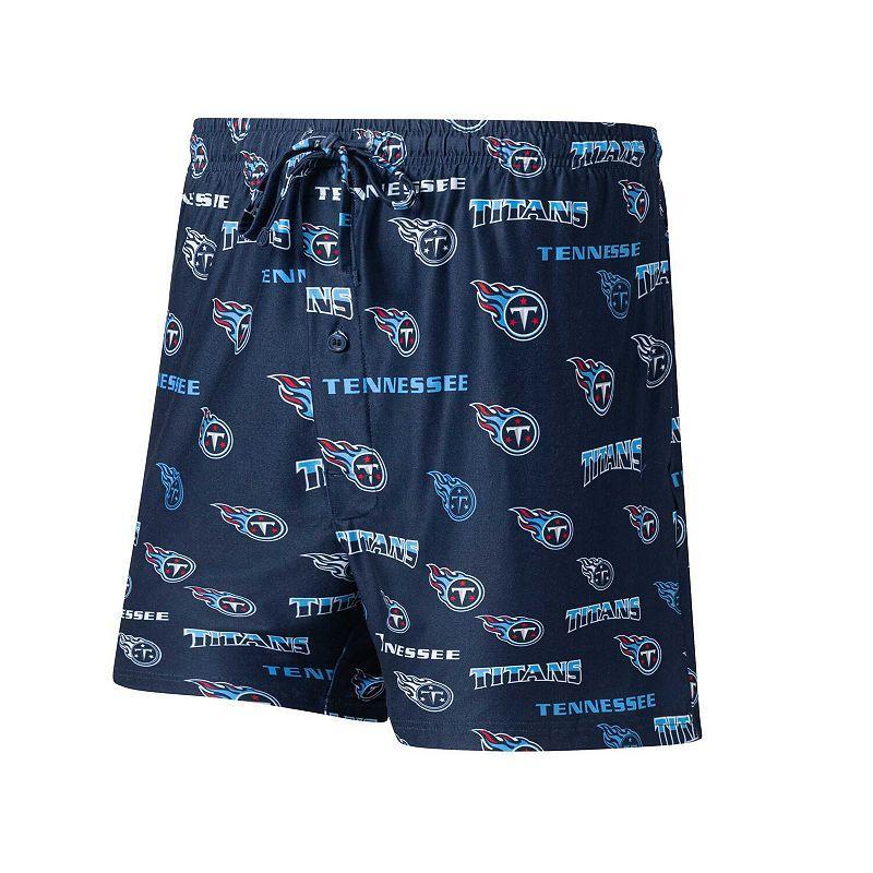 Mens Concepts Sport Tennessee Titans Breakthrough Jam Allover Print Knit Shorts Blue Product Image