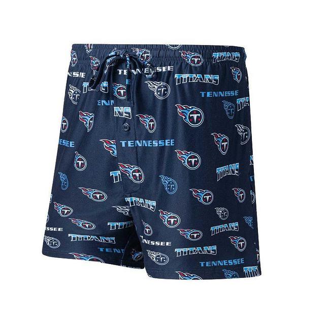 Mens Concepts Sport Tennessee Titans Breakthrough Jam Allover Print Knit Shorts Blue Product Image