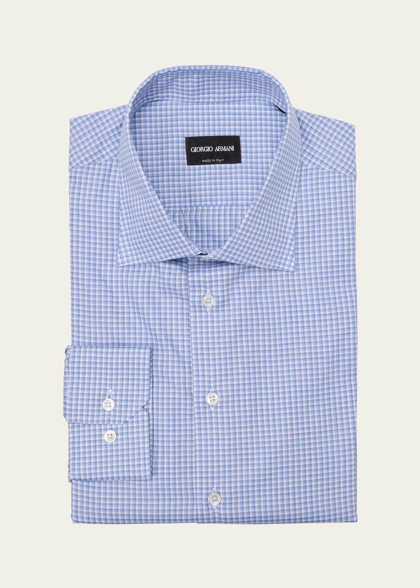 Mens Plaid Cotton Front-Button Shirt Product Image