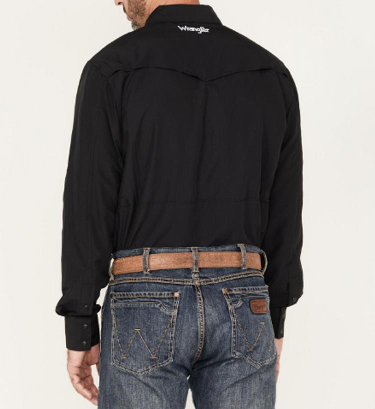 Wrangler® Men's L/S Black Performance Snap Shirt Product Image