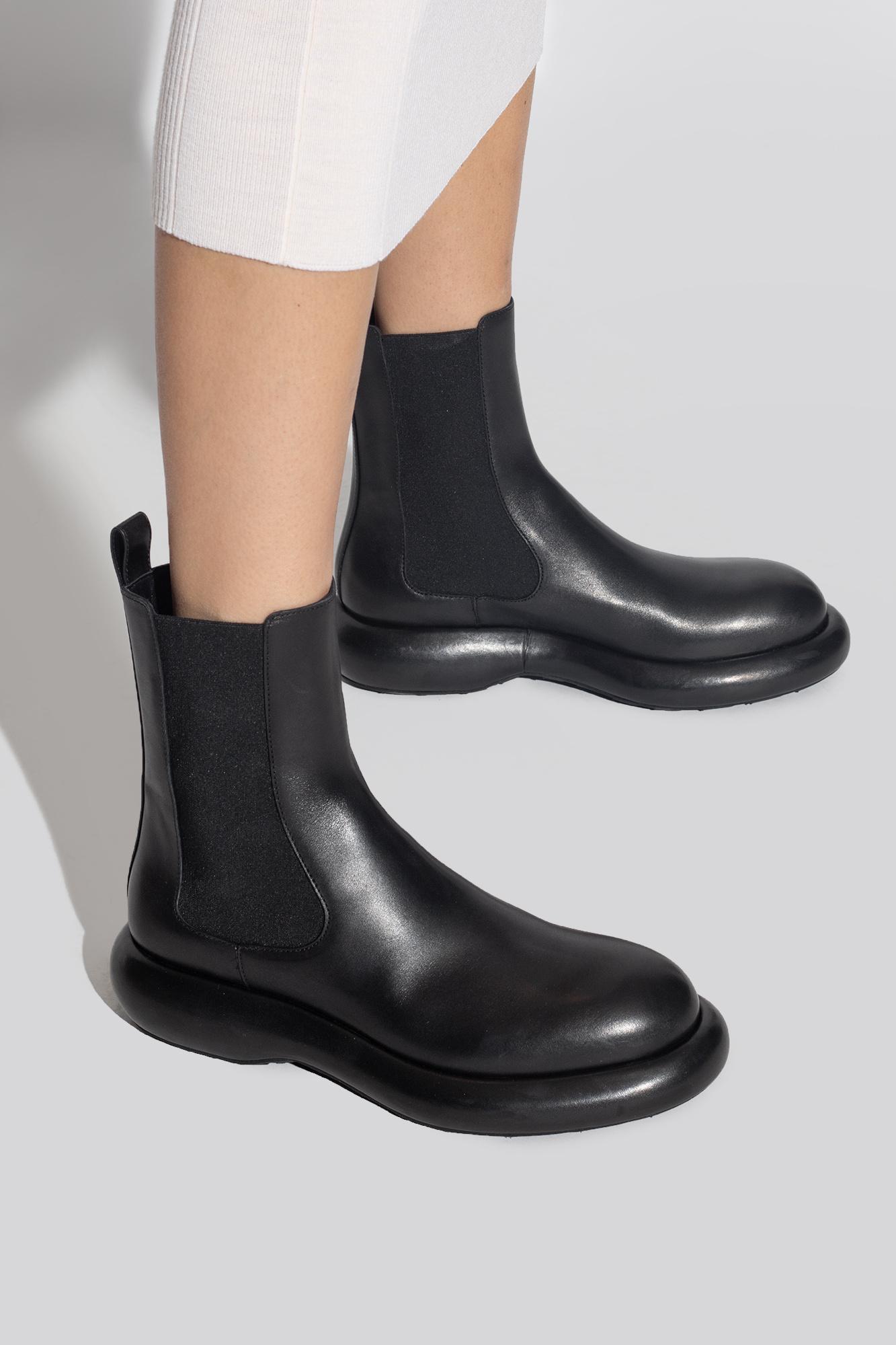 Leather Ankle Boot In Black Product Image