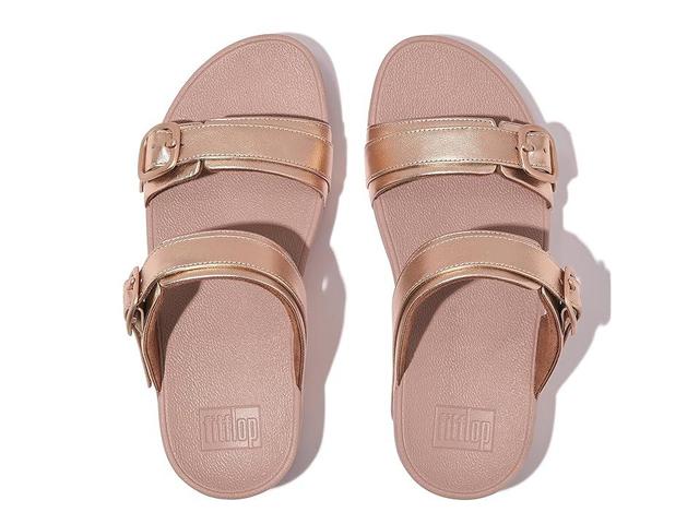 FitFlop Lulu Adjustable Metallic-Leather Slides (Rose ) Women's Sandals Product Image