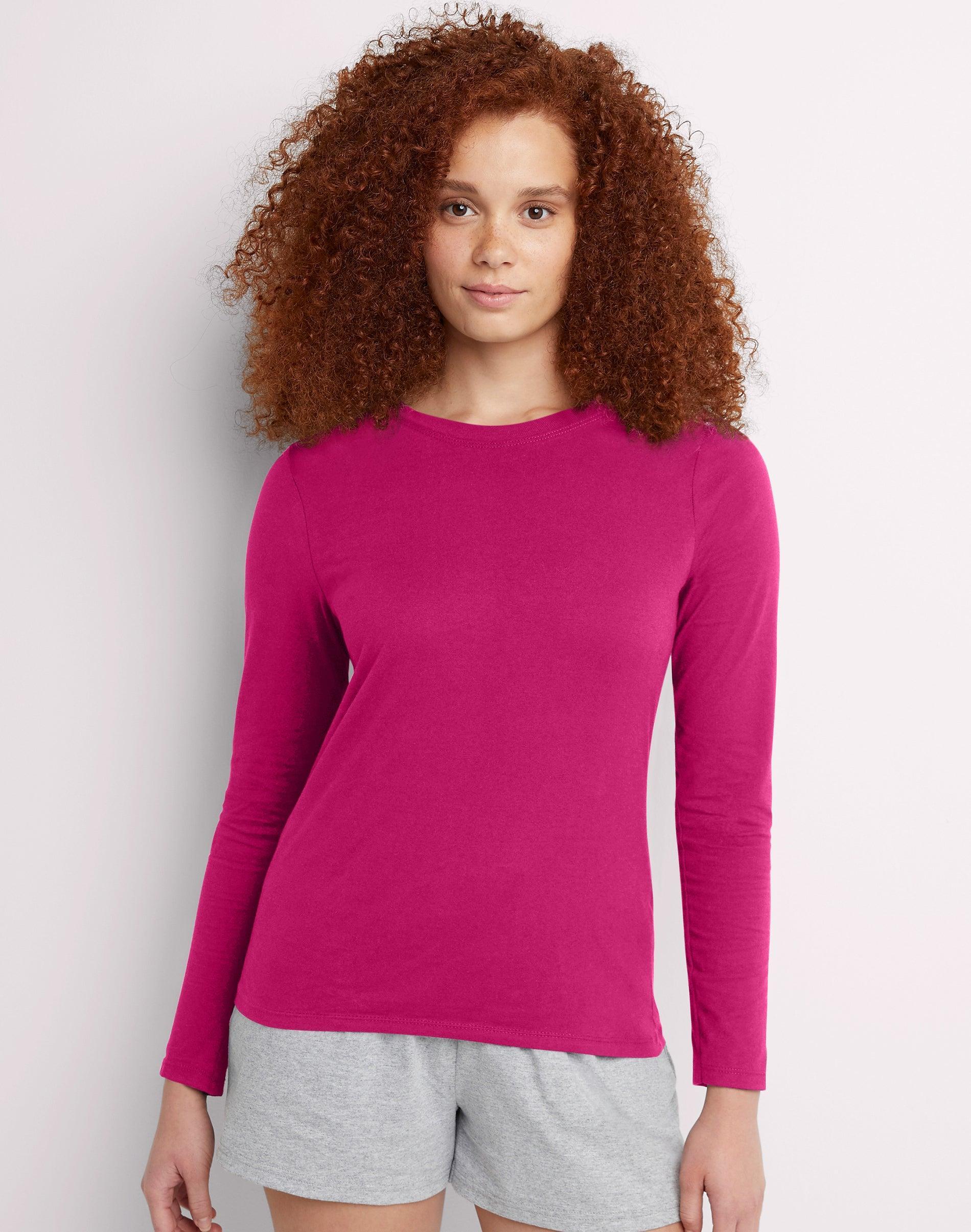 Womens Hanes Originals Long Sleeve Tee Blue Product Image