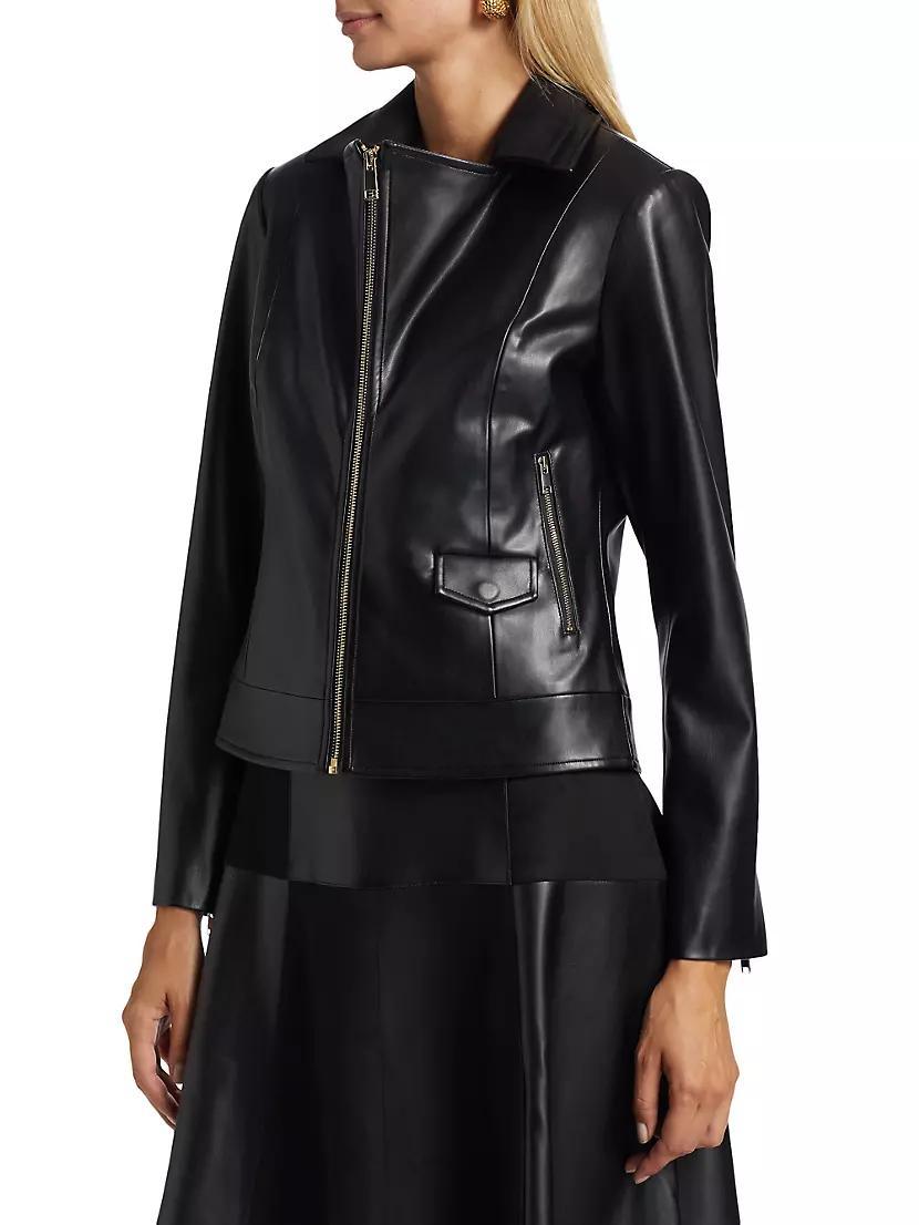 Malinda Faux Leather & Faux Suede Moto Jacket Product Image