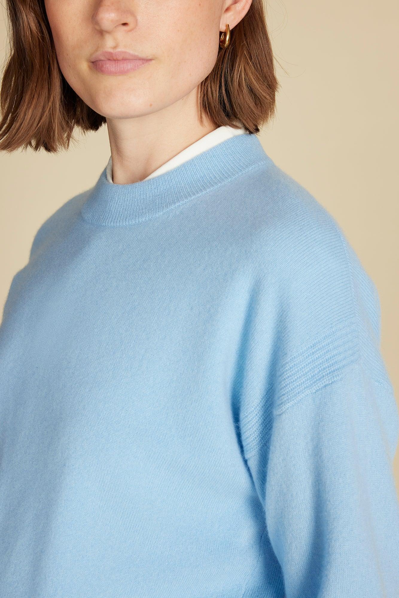 Pearl Cashmere Sweater - Sky Blue Product Image