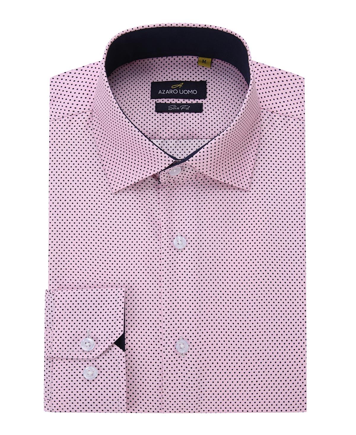 Mens Business Geometric Long Sleeve Button Down Shirt Product Image