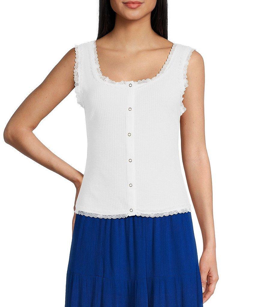 Coco + Jaimeson Scallop Lace Tank Top Product Image