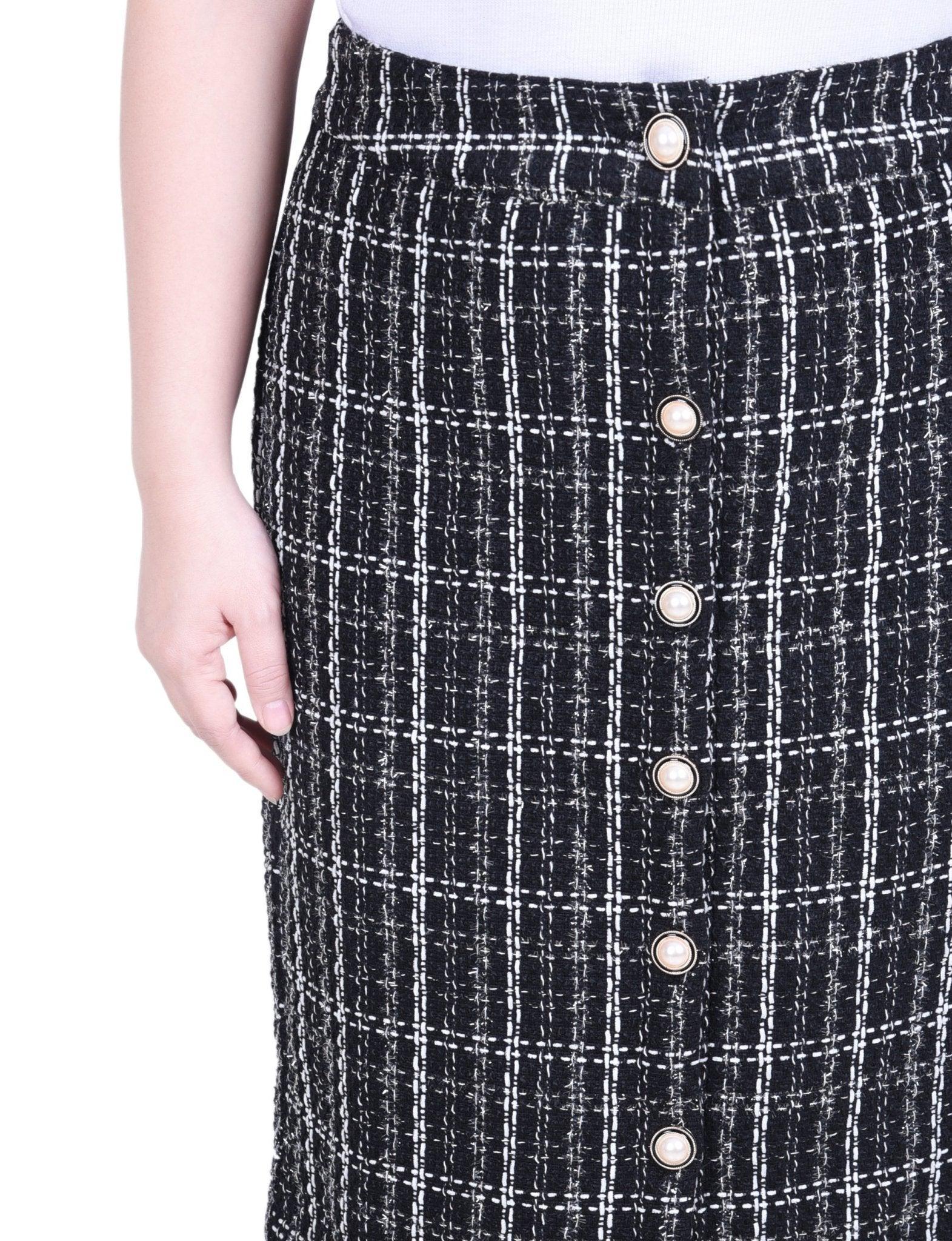 NY Collection Knee Length Slim Tweed Knit Skirt - Petite Product Image