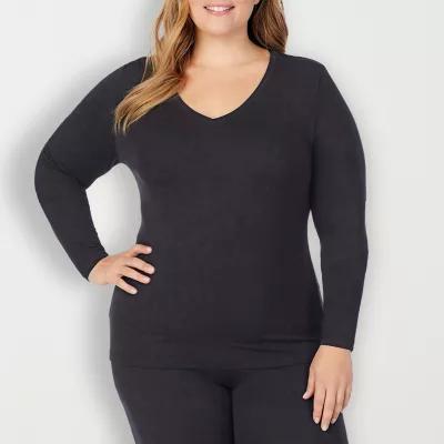 Cuddl Duds Softwear V-Neck Thermal Shirt-Plus Product Image