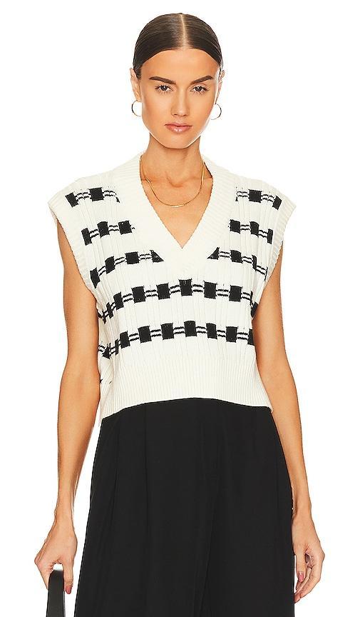 L'Academie Danelea Cropped Vest in Ivory. Size L, M, XS. Product Image