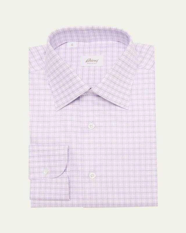 Mens Cotton Graph Check Dress Shirt Product Image