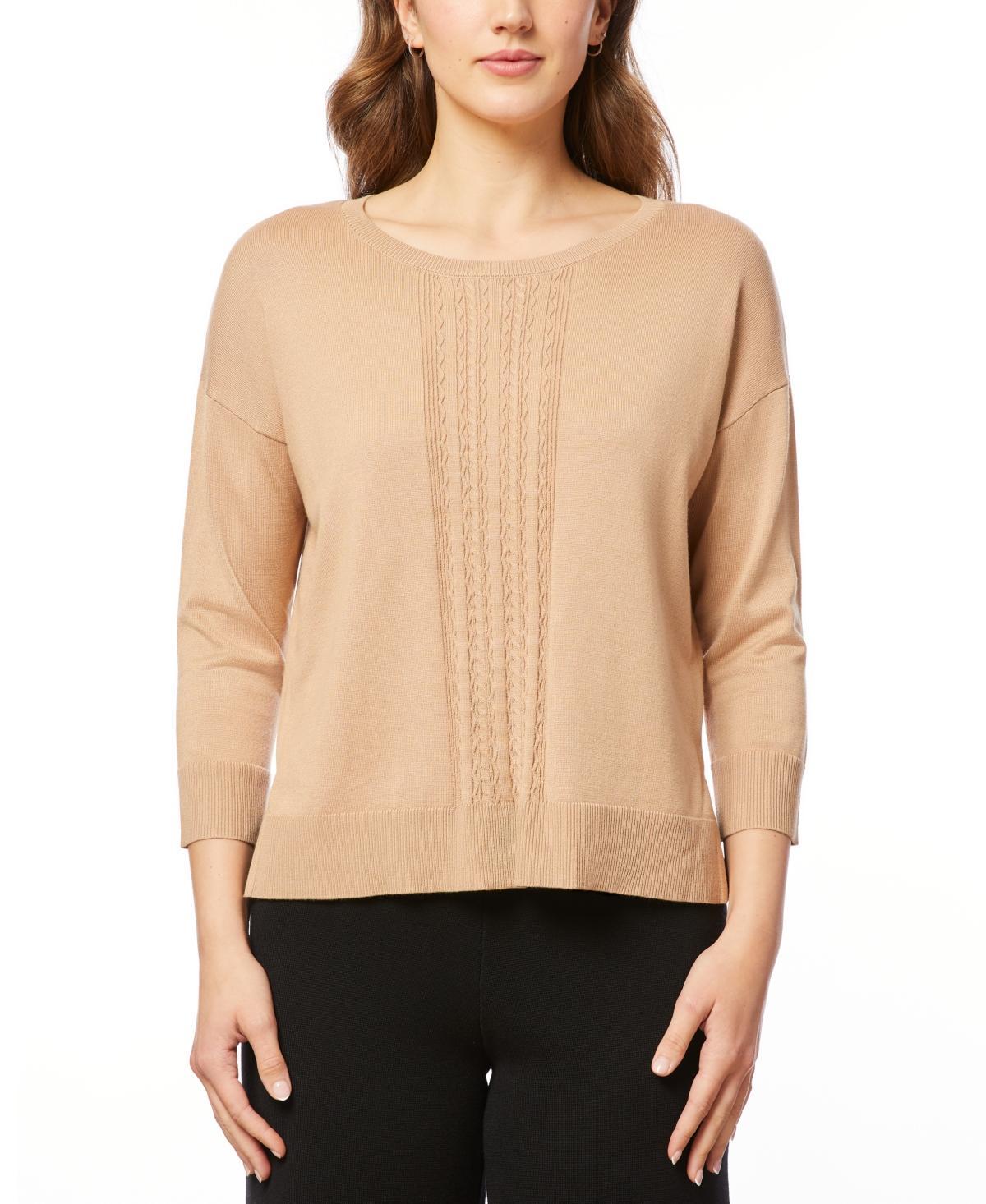 Melissa Paige Womens Cable-Knit Drop-Shoulder Sweater Product Image