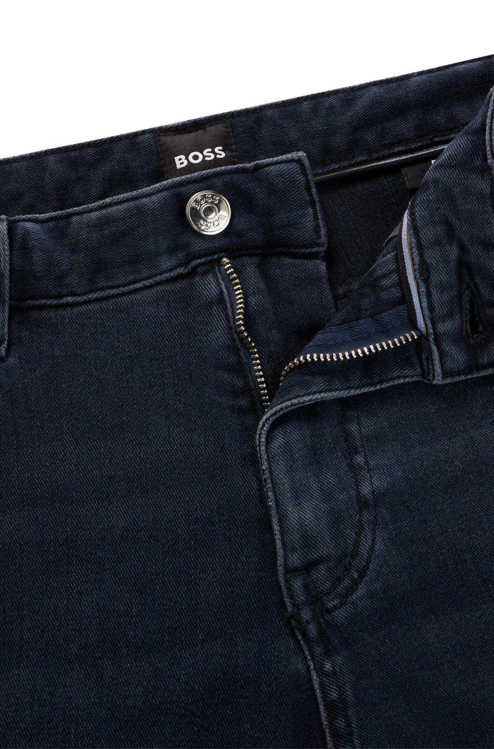 Boss Regular Fit Jeans in Coal-Navy Italian Denim Product Image