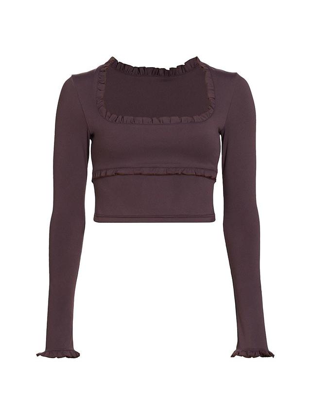 Womens Fleur Stretch Ruffled Top Product Image