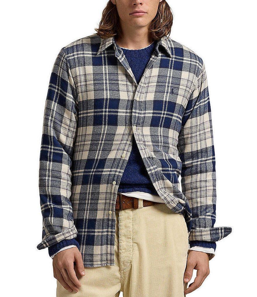 Polo Ralph Lauren Classic Fit Brushed Flannel Long Sleeve Woven Shirt Product Image