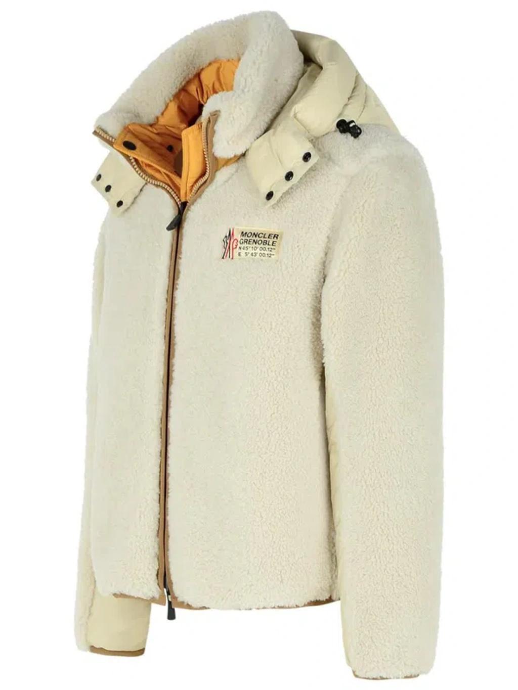 MONCLER Grenoble 'wengi' Beige Fleece Jacket Product Image