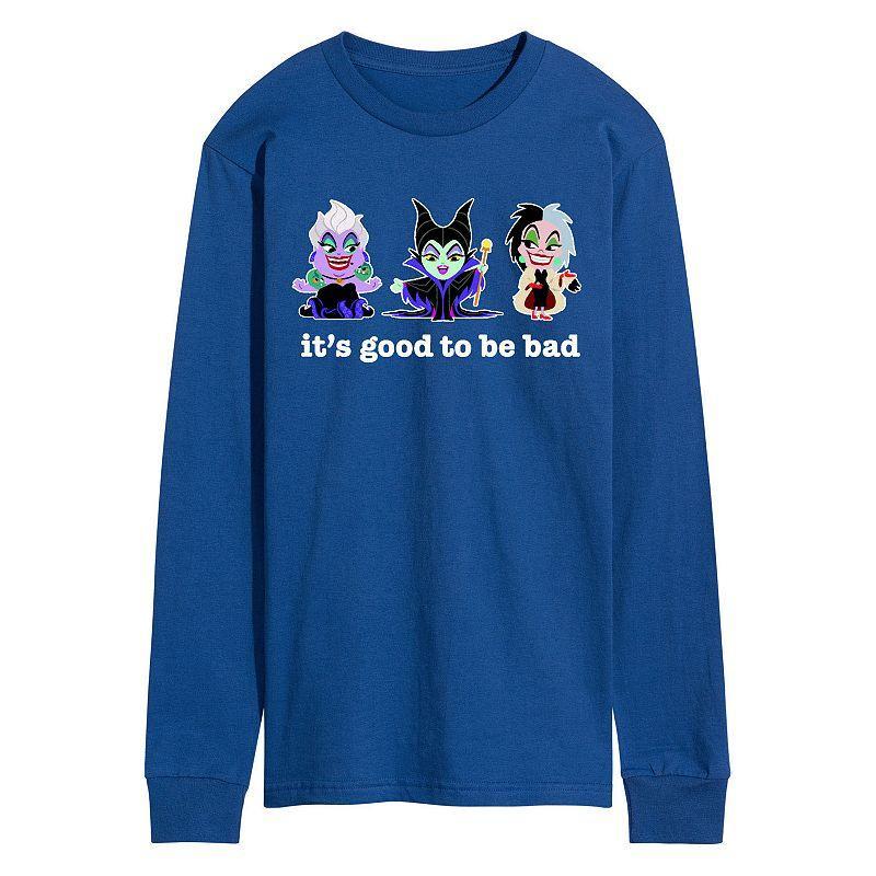 Disneys Villains Big & Tall Good To Be Bad Long Sleeve, Mens Med Blue Product Image