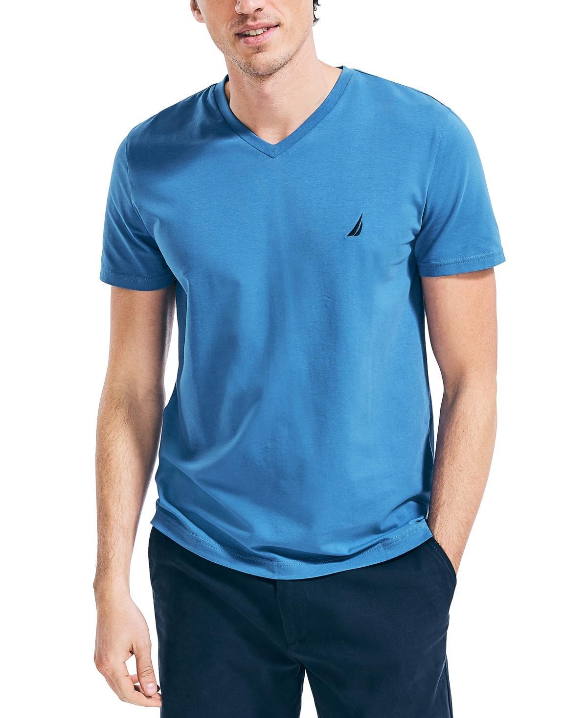 Nautica Mens J-Class Logo Classic-Fit Cotton V-Neck T-Shirt Product Image