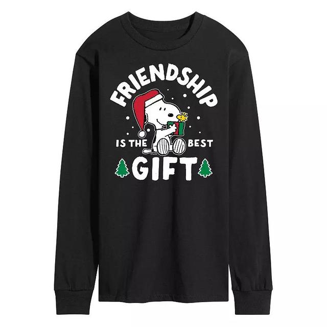 Mens Peanuts Friendship Is The Best Gift Long Sleeve Tee Blue Product Image