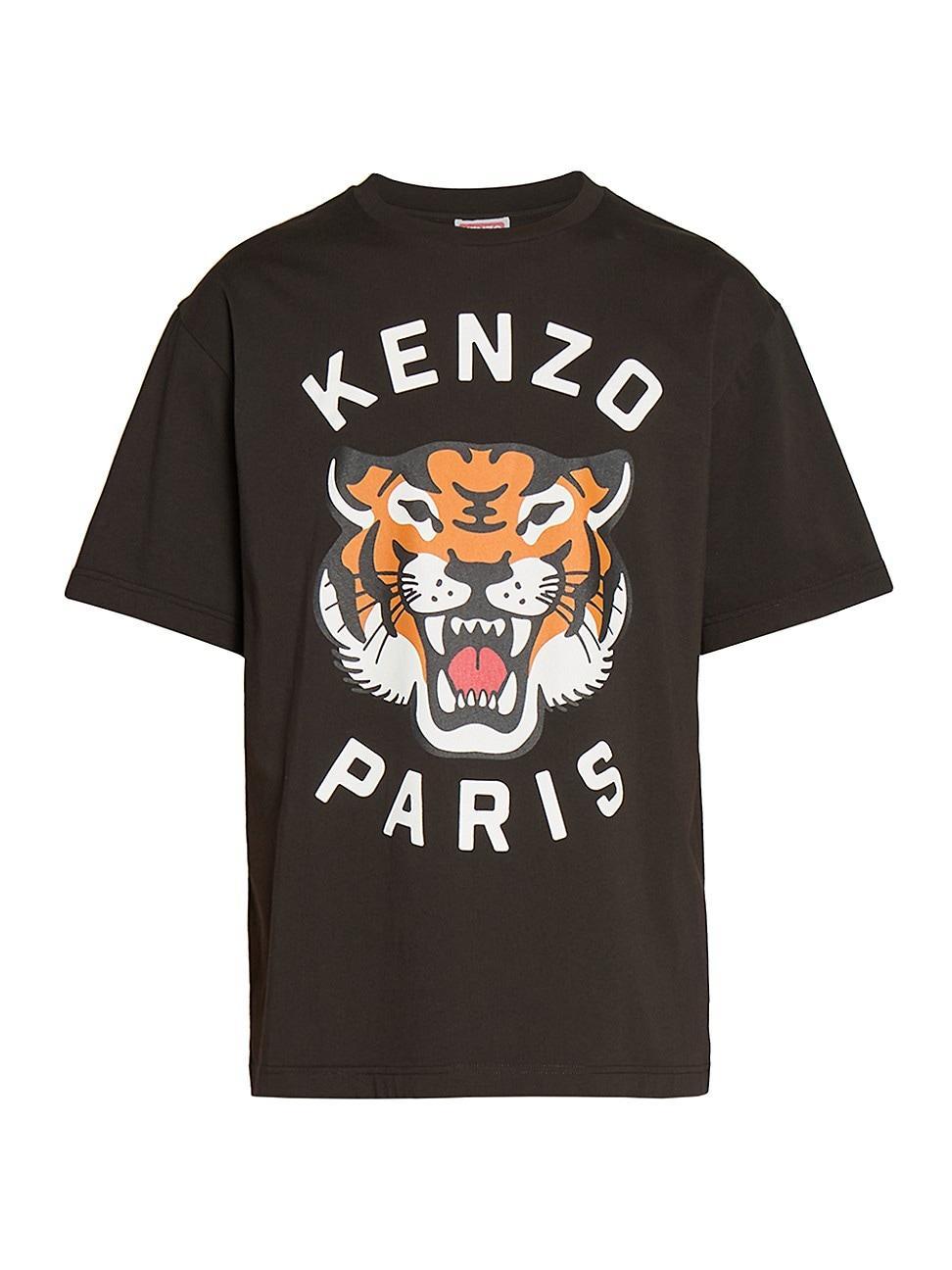 Mens Lucky Tiger Cotton Oversized T-Shirt Product Image