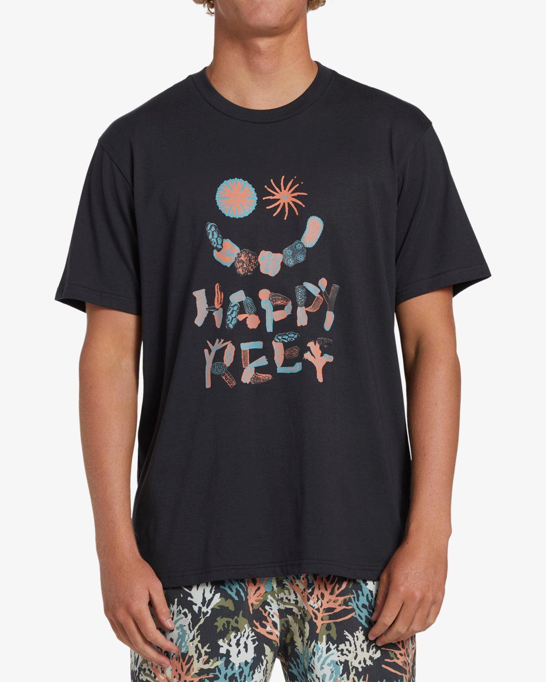 Coral Gardeners Happy Reef T-Shirt - Washed Black Male Product Image