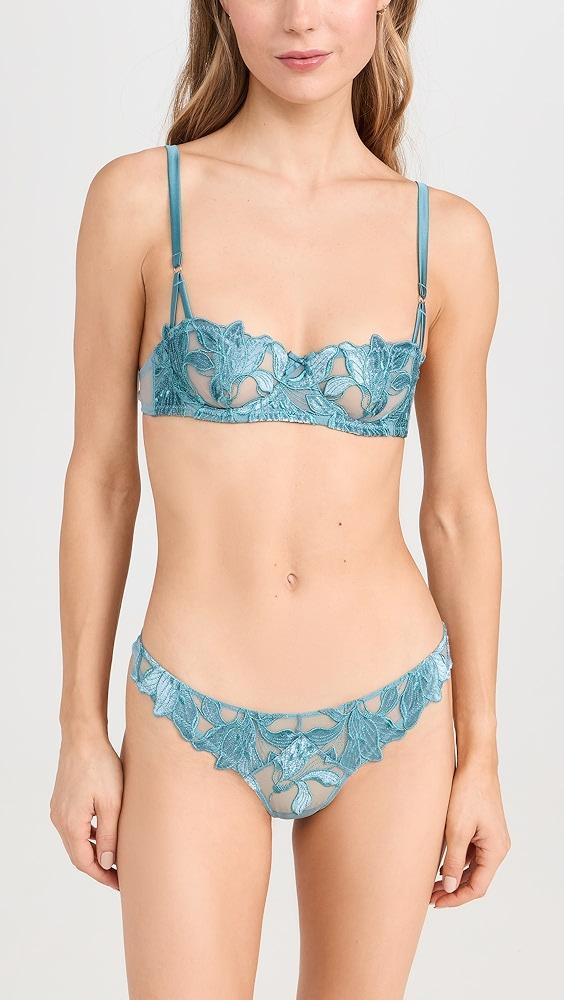 Fleur du Mal Velvet Lily Embrodiery Balconette Bra | Shopbop Product Image