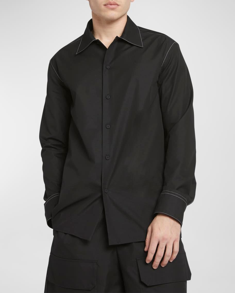 Mens Contrast-Stitch Dress Shirt Product Image