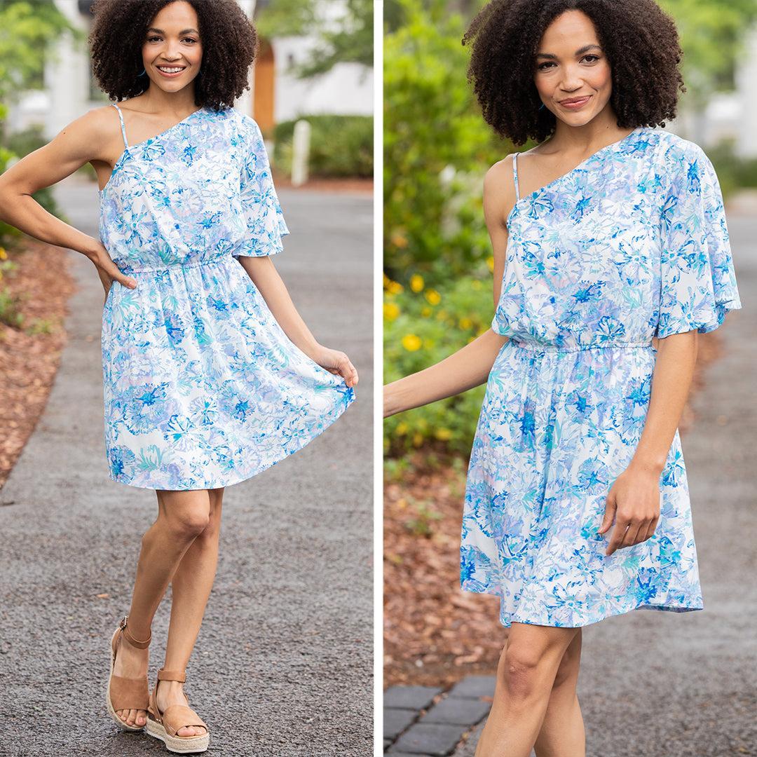 Just In My Dreams Blue Floral Dress Female Product Image