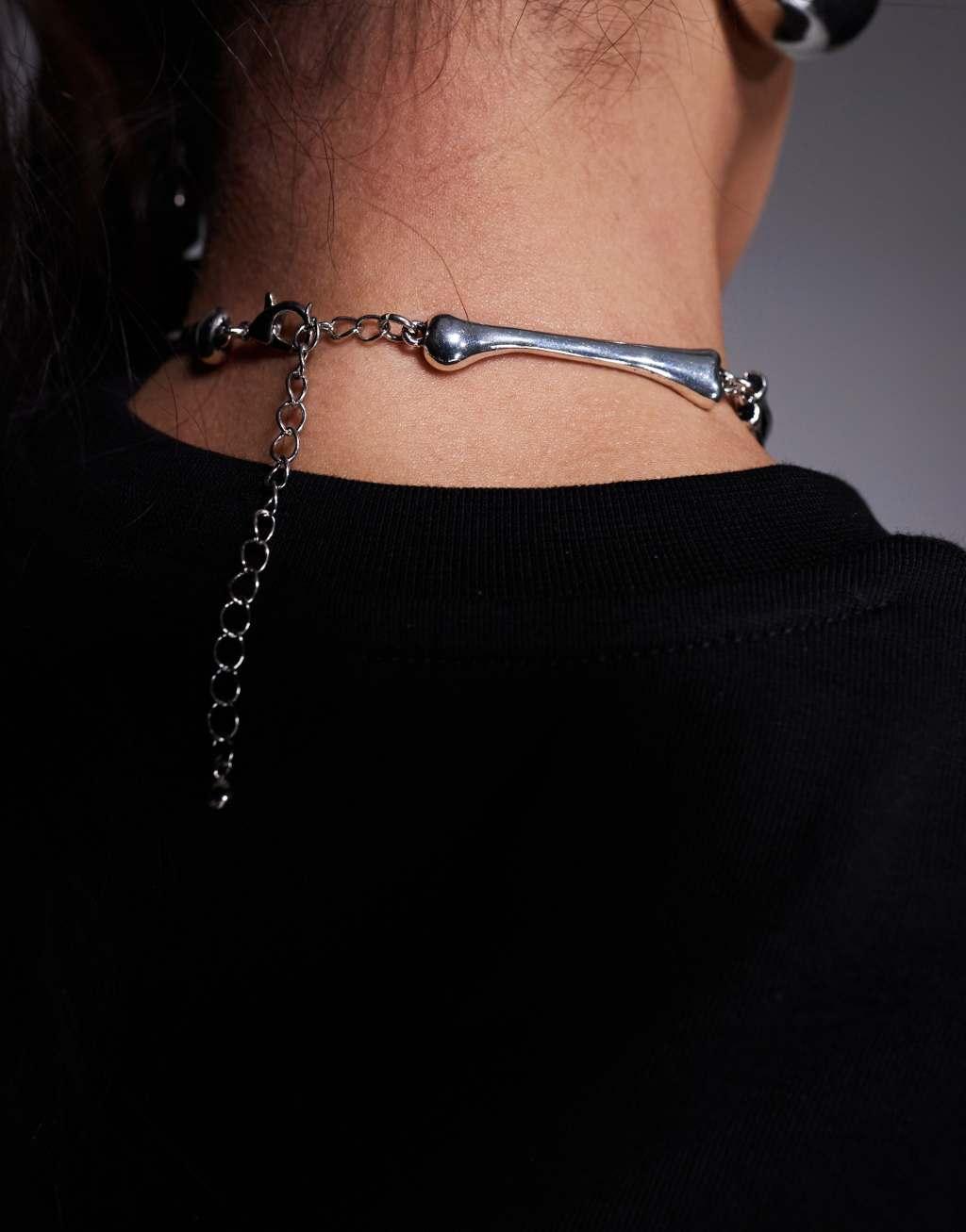  ASOS DESIGN choker necklace with skeleton hand design Product Image