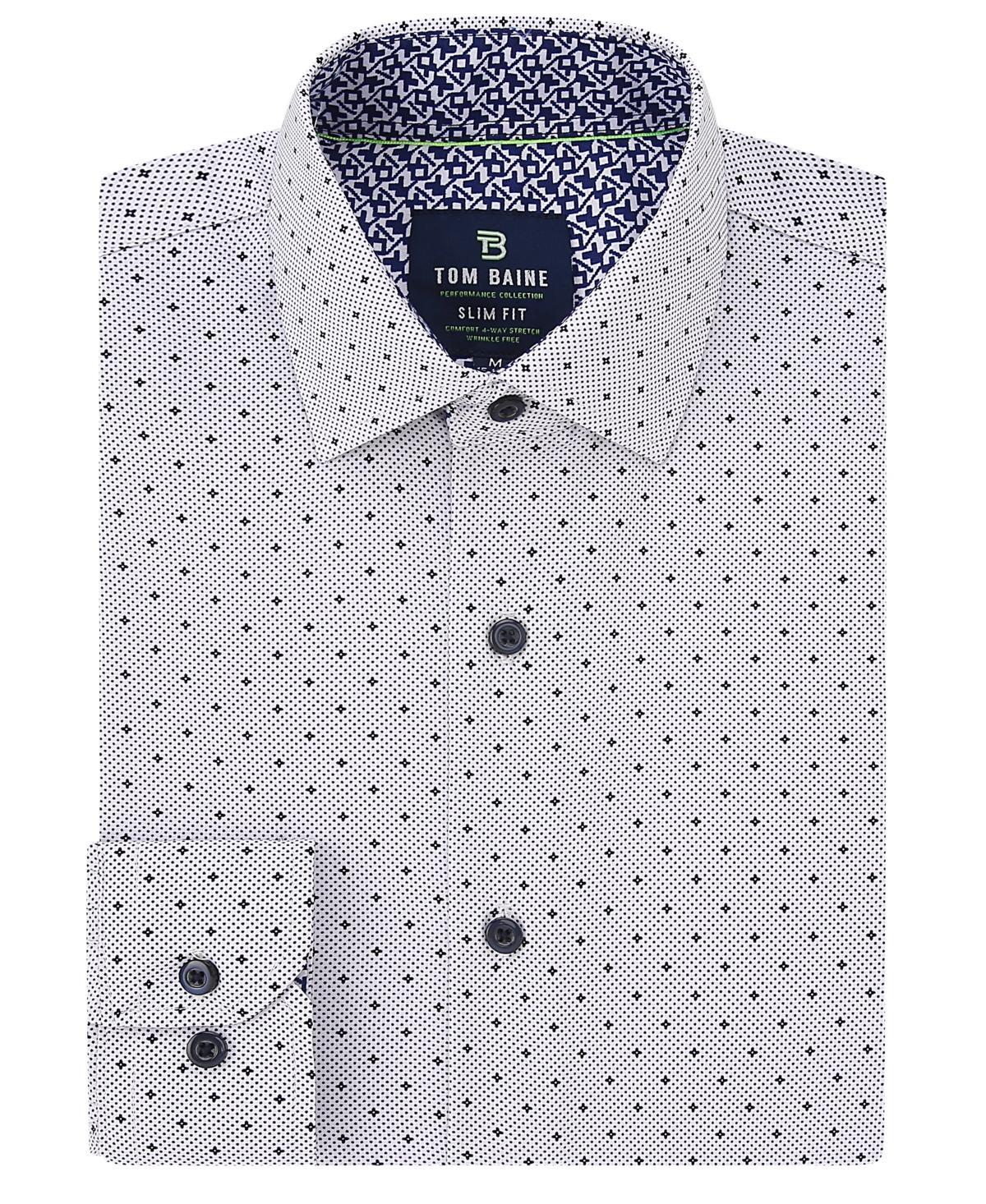 Tom Baine Mens Performance Slim Fit Medallion Shirt - Navy Product Image