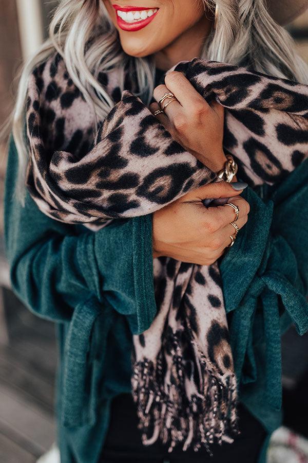 Infinitely Cozy Leopard Scarf in Taupe Product Image