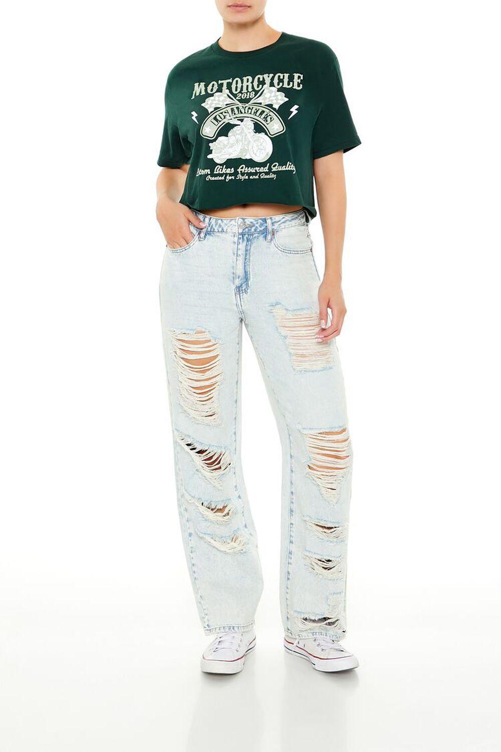 Destroyed High-Rise Jeans | Forever 21 Product Image