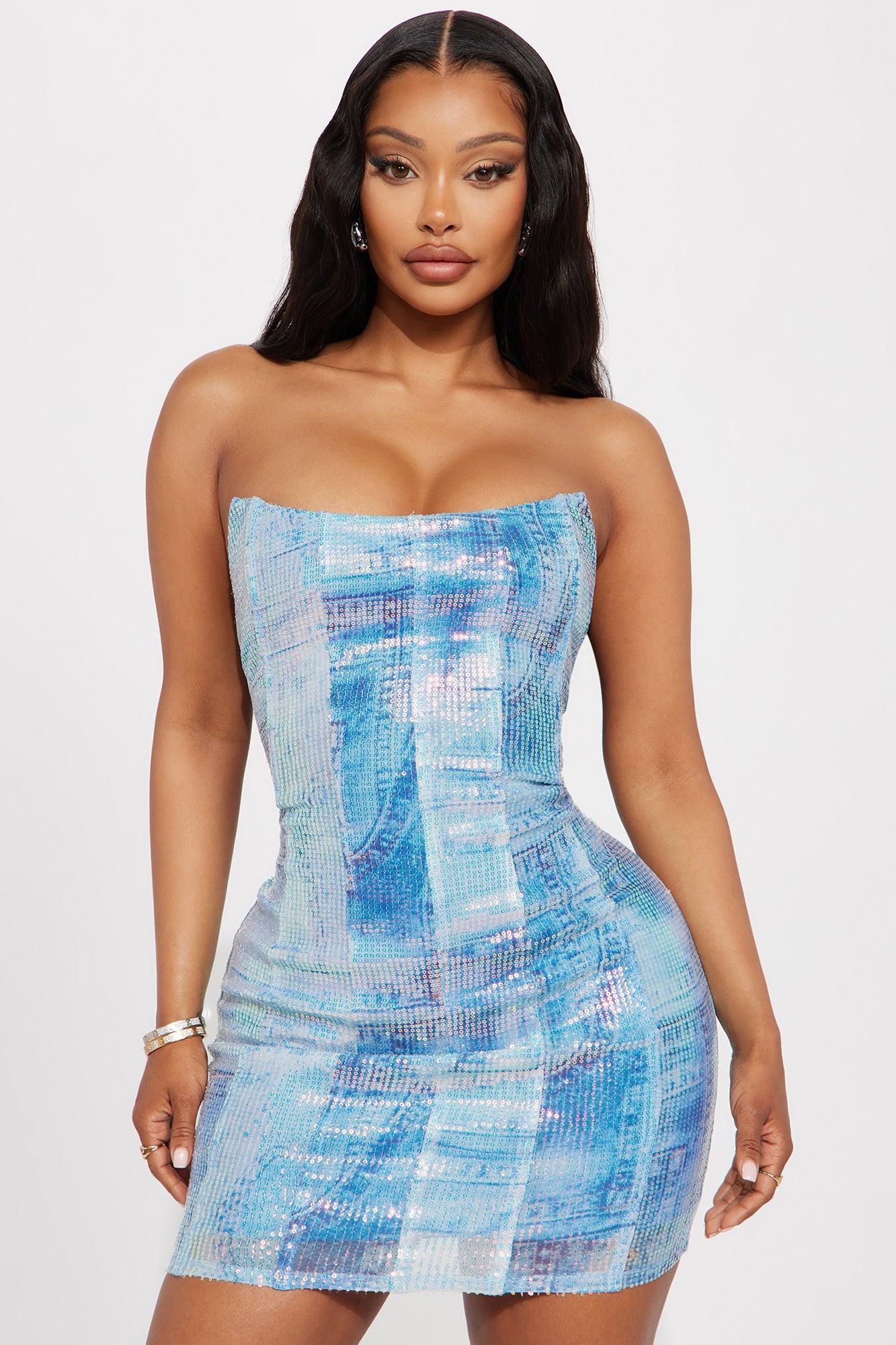 Kate Sequin Mini Dress - Blue product image