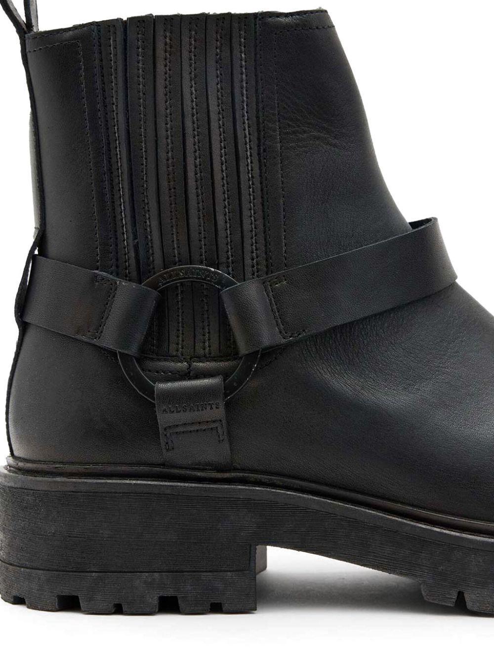 ALLSAINTS Leather Hank Biker Boots In Schwarz Product Image