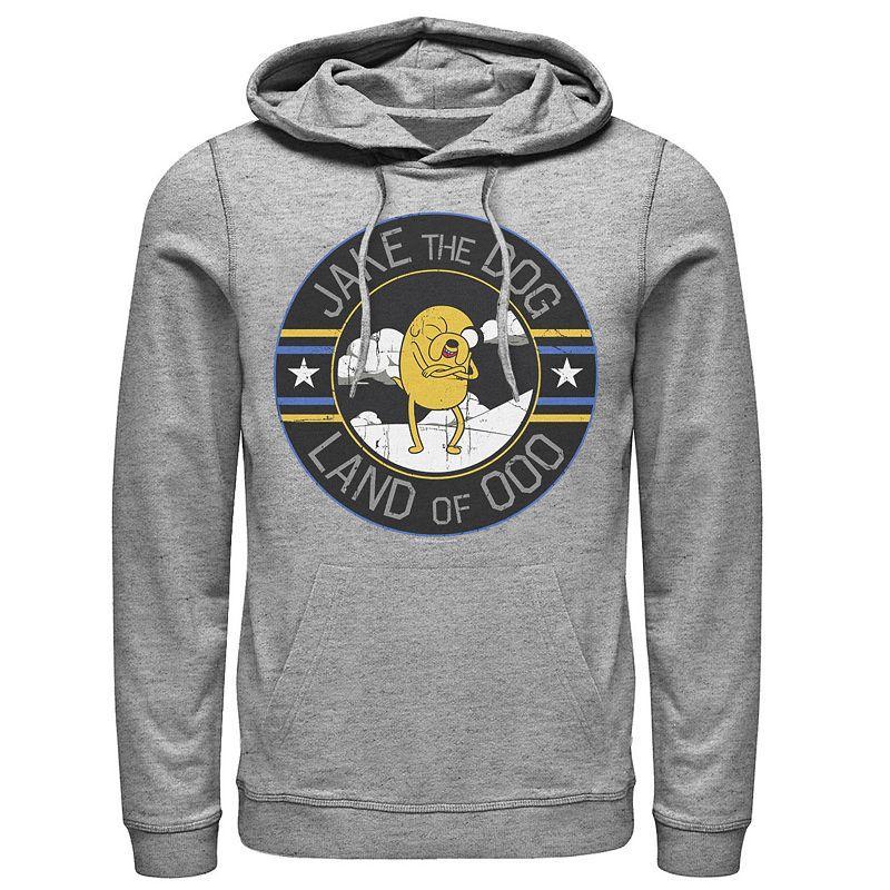 Mens Cartoon Network Adventure Time Jake The Dog Land Of Ooo Hoodie Athletic Grey Product Image