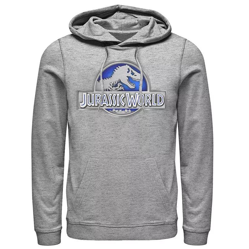 Mens Jurassic World Classic Blue Glow Fossil Logo Graphic Pullover Hoodie Product Image