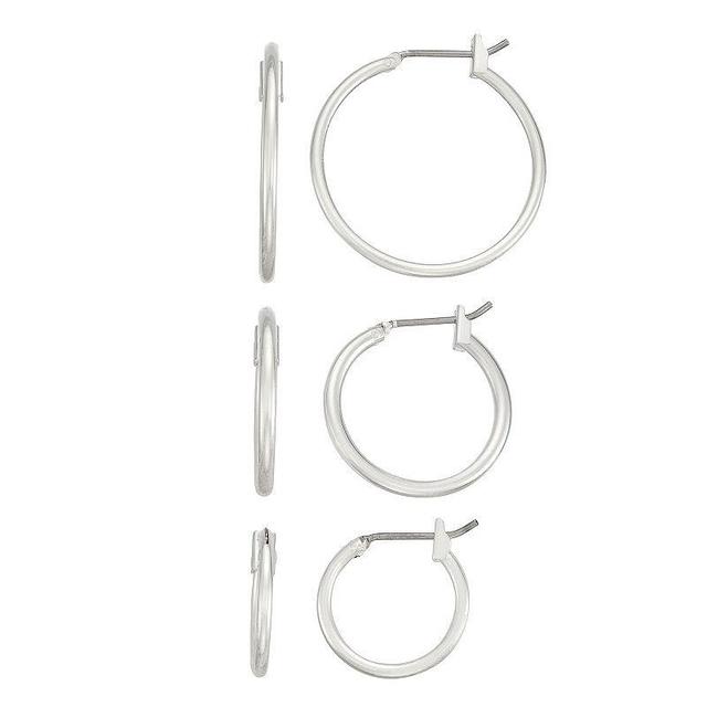 Napier Hoop Earring Set, Womens, Silver Product Image